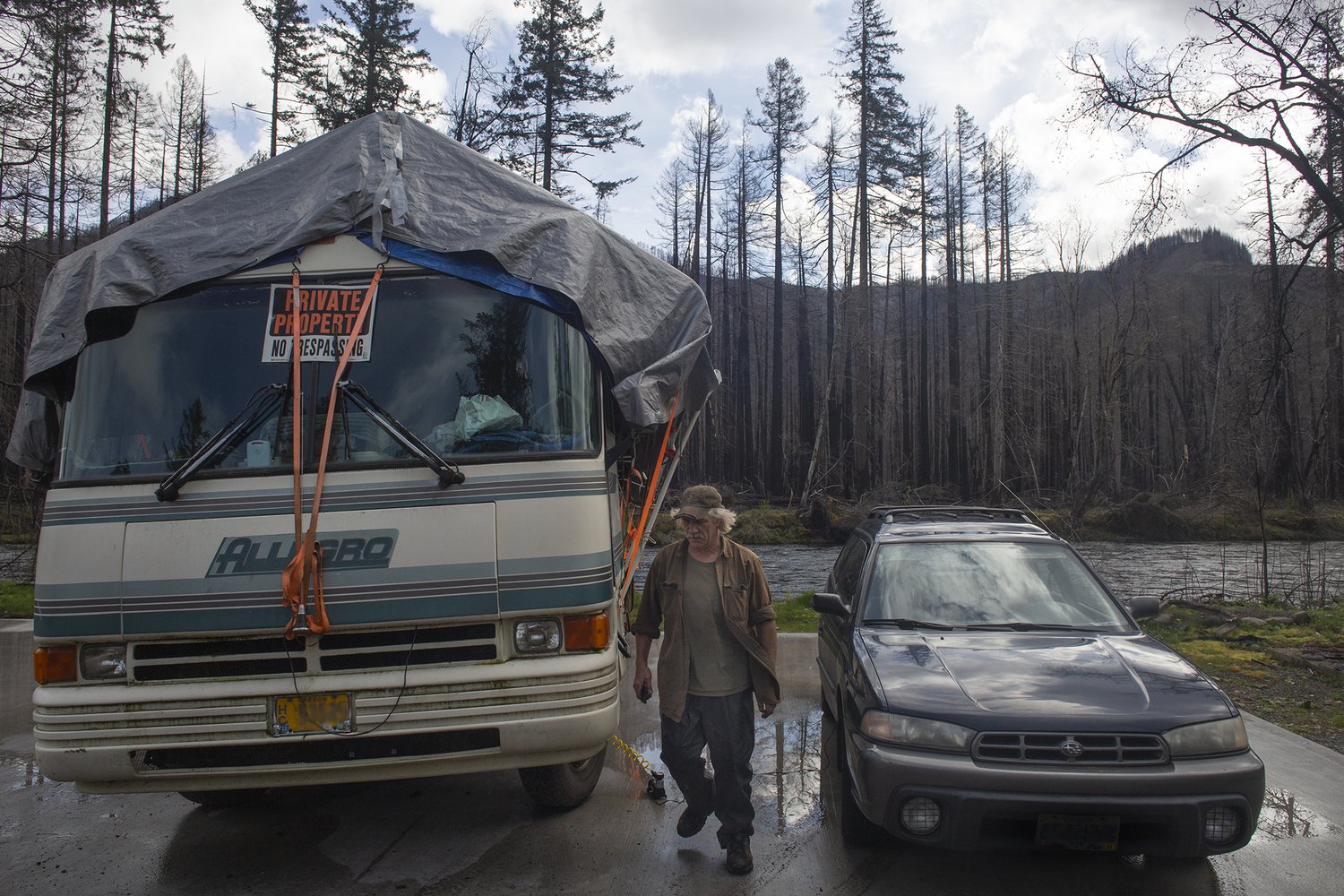 Andrew and Sarita have called this RV home since 2020, and Andrew’s heavy workload since the fire has taken a toll on his body. Andrew already suffers from constant pain in his shoulders and hands, and he lost part of a leg in an accident when he was a child. “The pain I go through every day is excruciating. Something that would have taken me 15 to 20 minutes years ago might take me two or three days now,” Andrew said.